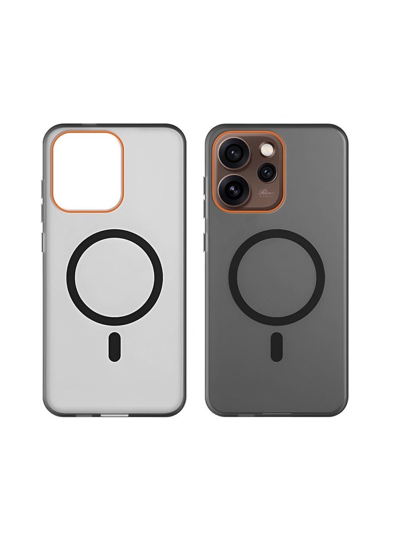 Syndee Oppo Reno15 5G 2025 Hybrid Translucent Magsafe with Magnetic Charging Raised Camera Lips Elegant Look Case Cover (MCMPMN) - Black - Image 2